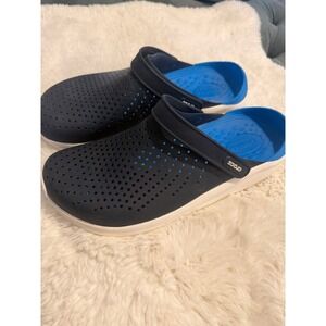 Crocs LiteRide Clog Mens 11 Navy Blue Excellent Foam Cushion Slip On Shoes